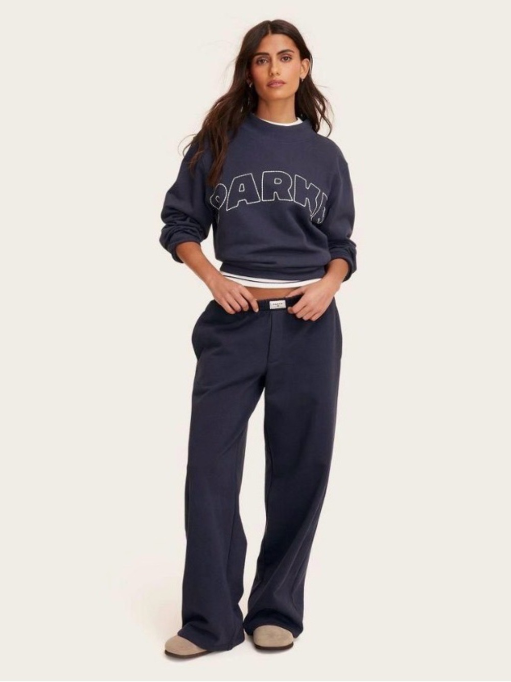 NWT Parke x Target - size Med - Women's High-rise Boxer Sweatpants in Navy Blue